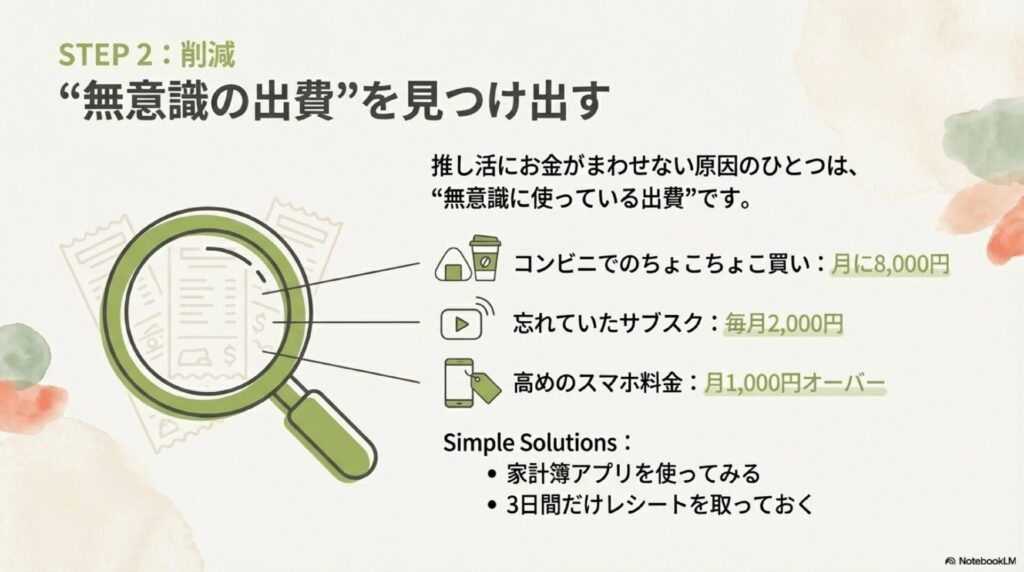 推し活で使うお金を書き出してみる