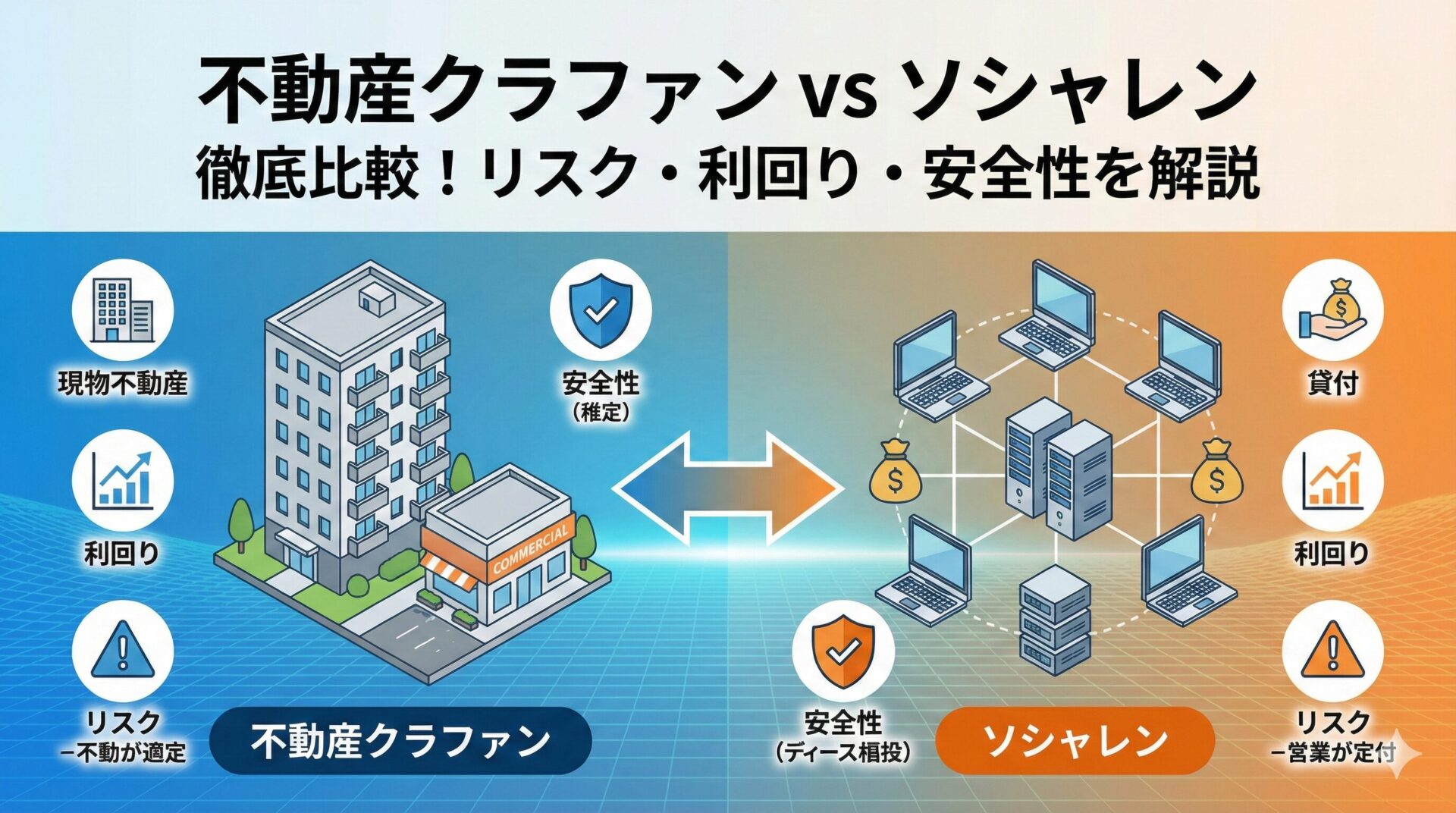 不動産クラファンとソシャレンの違いを比較！リスクや利回り・安全性を解説