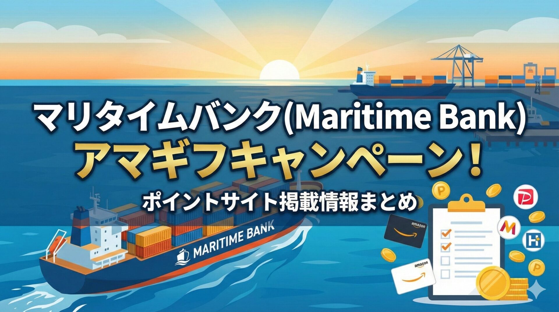 マリタイムバンク(Maritime Bank)のアマギフキャンペーン！ポイントサイトの掲載情報のまとめ
