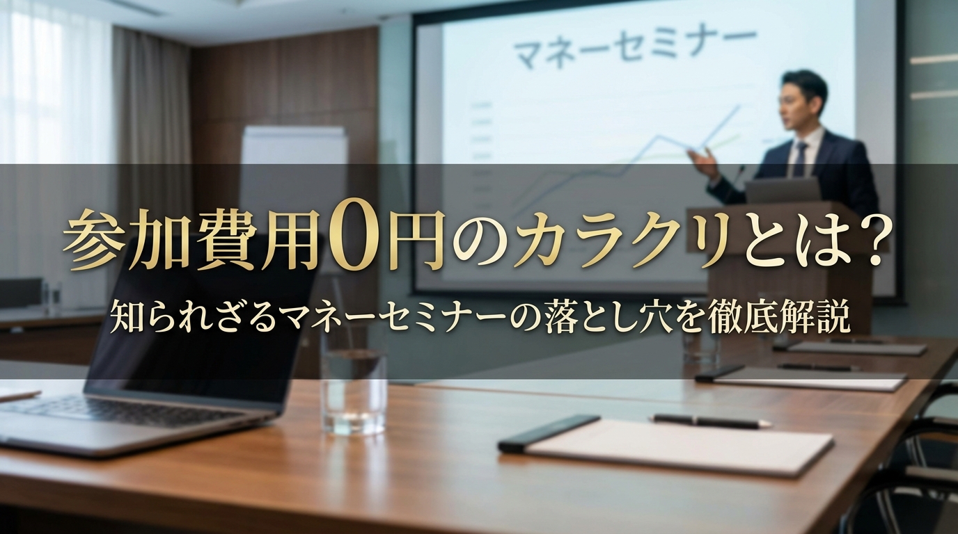 参加費用0円のカラクリとは？知られざるマネーセミナーの落とし穴を徹底解説